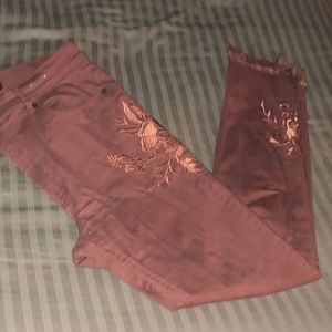 Pink express denim ankle pants